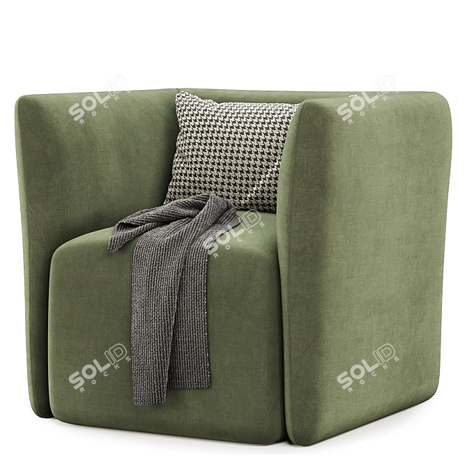 Elegant JILL Armchair, Multiple Colors 3D model image 4