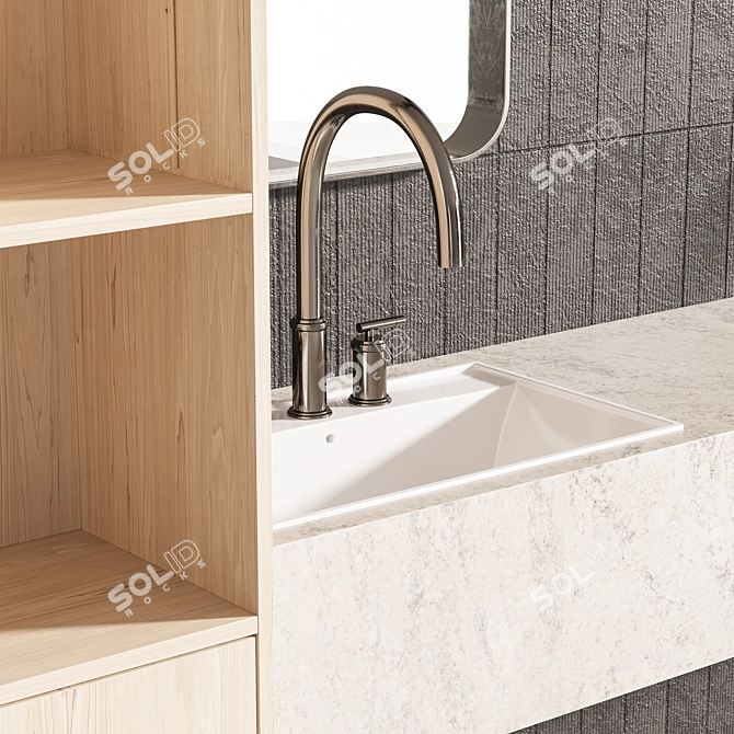 Modern Bathroom Furniture Set 3D model image 2