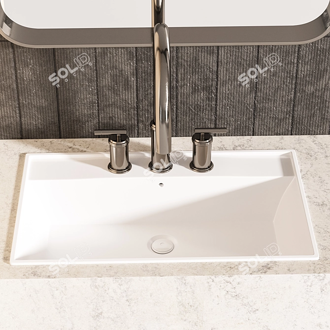 Modern Bathroom Furniture Set 3D model image 3