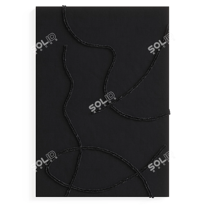 Hand-Embroidered Linen Set: Cosmos & Nymphaeas 3D model image 2