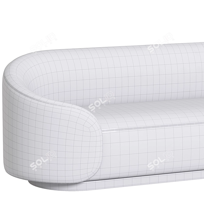 Contemporary Velvet Upholstered Sofa 3D model image 3