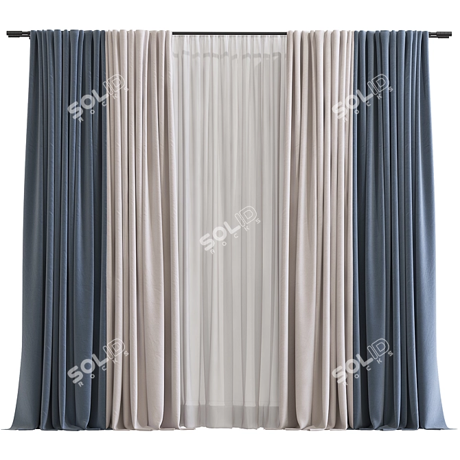 Revamped Curtain Design 3D model image 1