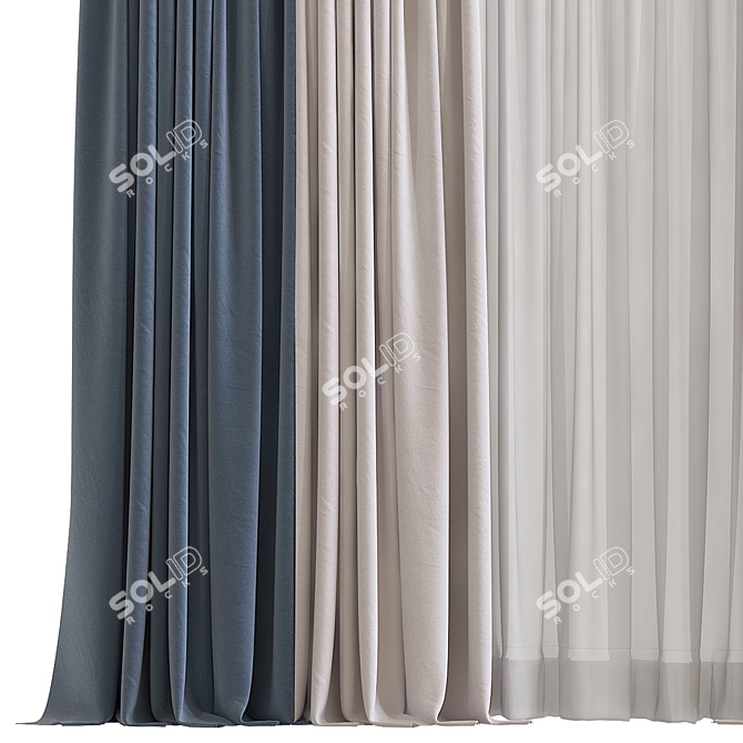 Revamped Curtain Design 3D model image 2