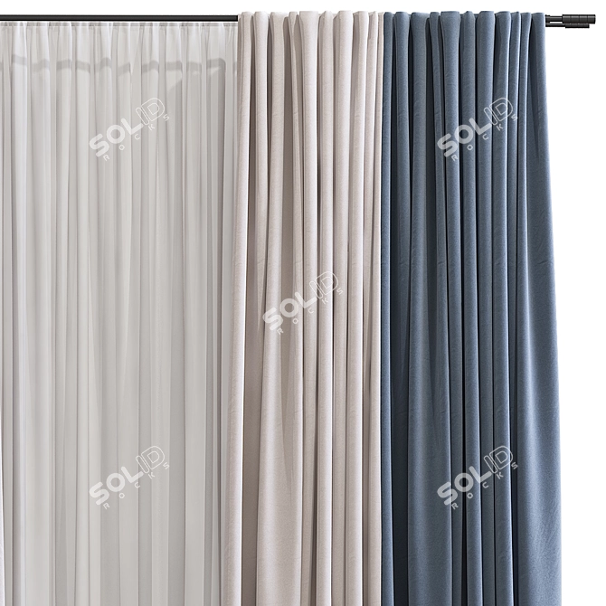 Revamped Curtain Design 3D model image 3