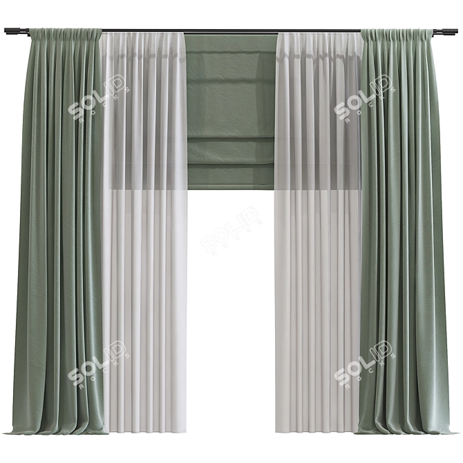  Texture-Enhanced Curtain Design 3D model image 1