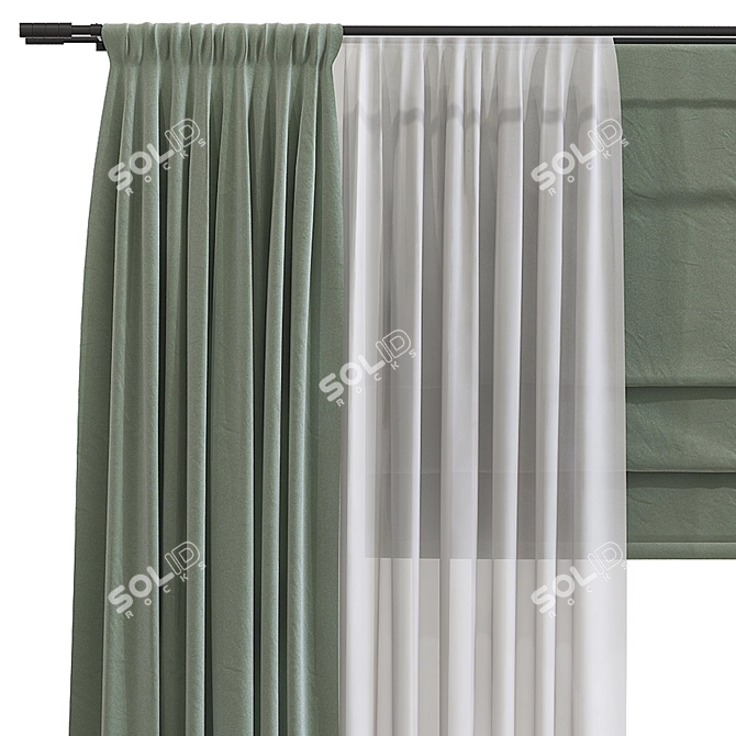  Texture-Enhanced Curtain Design 3D model image 2