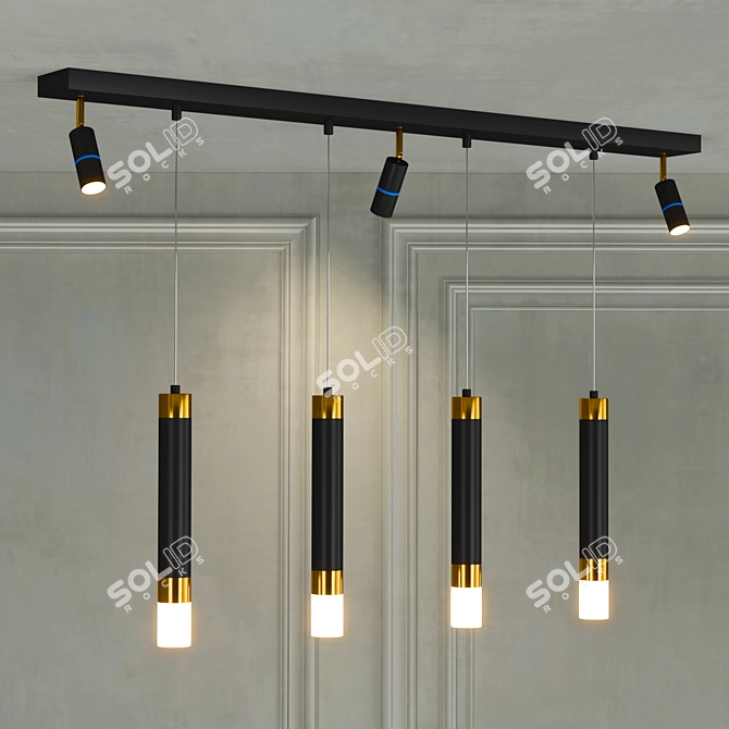 Modern Ceiling Lamp Fixture 3D model image 2