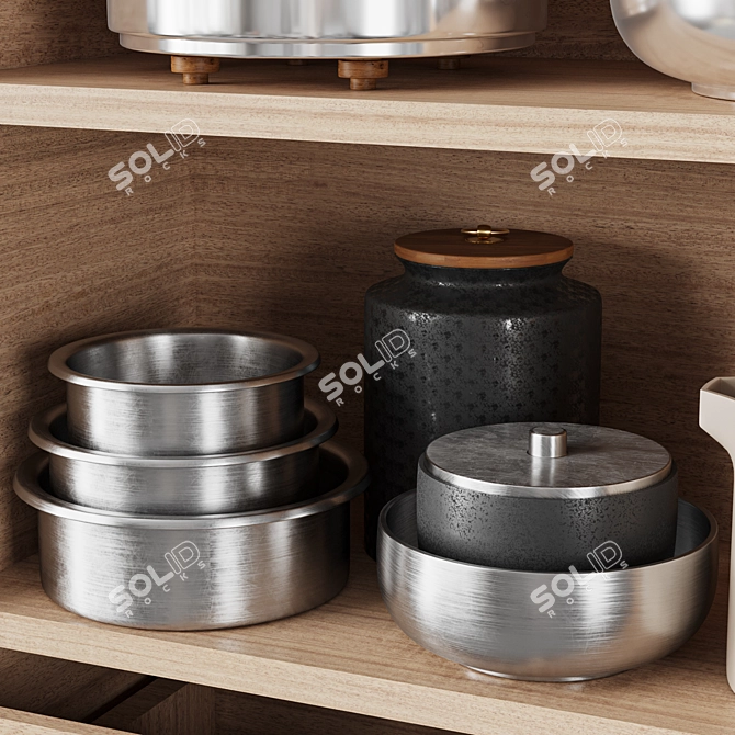 TurboSmooth Kitchen Accessories Set 3D model image 3