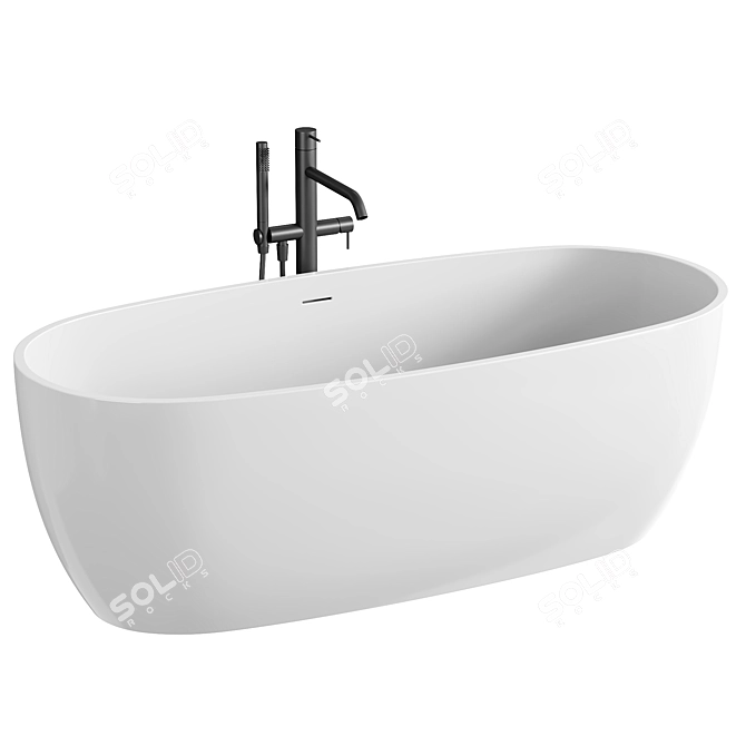 Neoro N80 Freestanding Bath: Easy-Care Elegance 3D model image 1