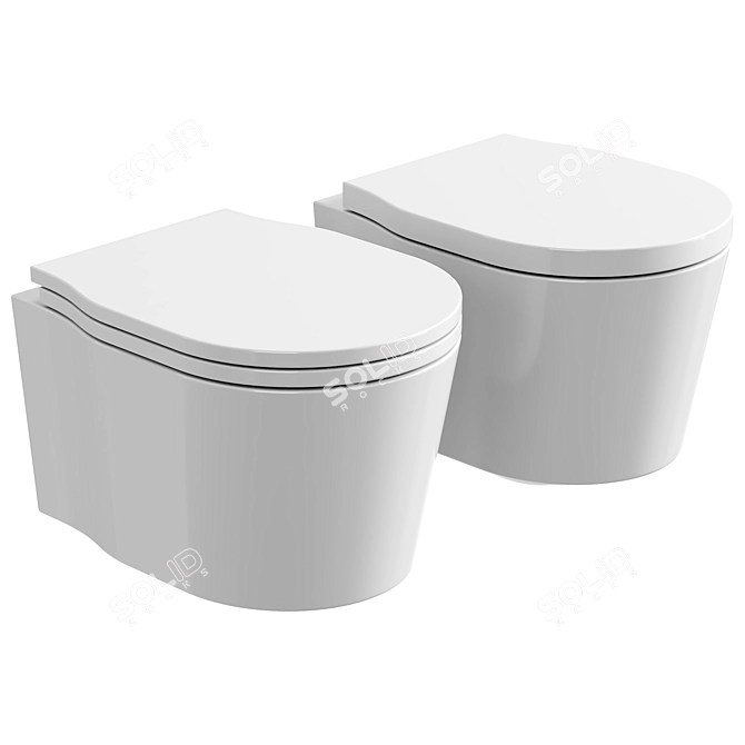 Scarabeo Kids Wall Toilet - Hygienic White 3D model image 1