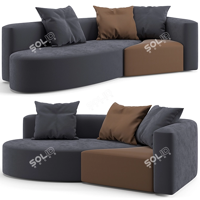 Trussardi Casa Abstract Sofa: Contemporary Luxury 3D model image 1