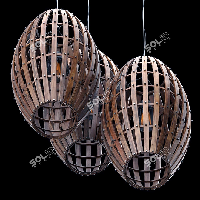 Polygon Textured Lamp Barrel Kit 3D model image 2