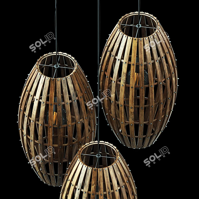 Polygon Textured Lamp Barrel Kit 3D model image 3