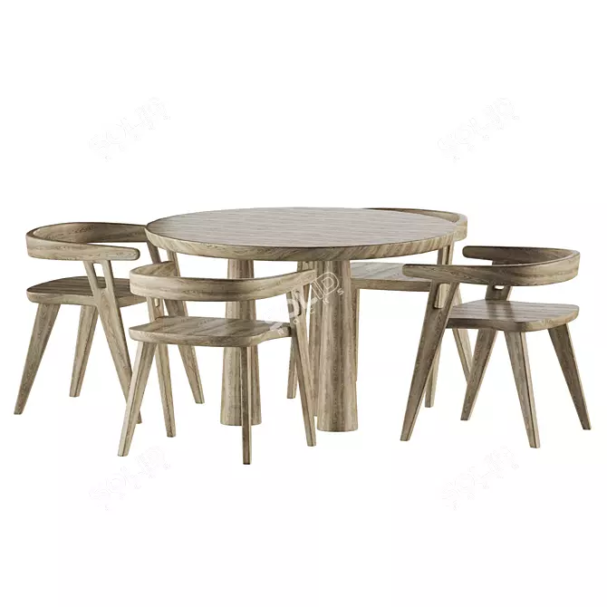 Modern Dining Set by DomoHomo 3D model image 2