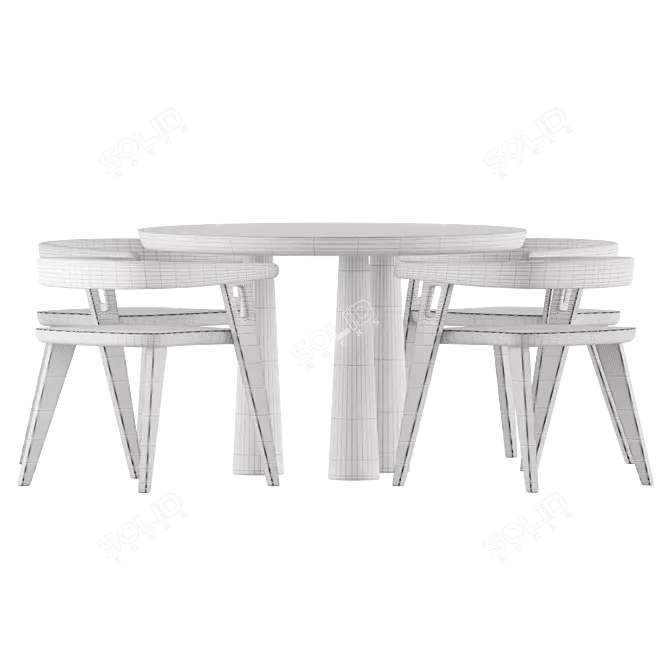 Modern Dining Set by DomoHomo 3D model image 3