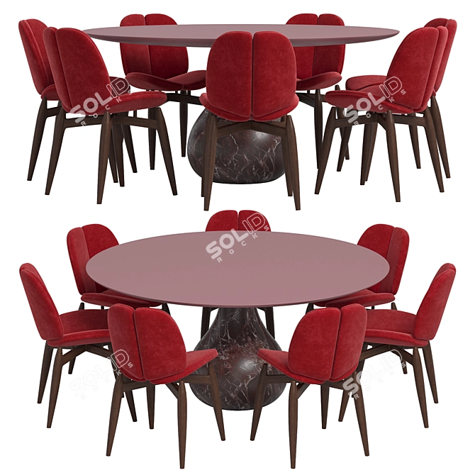 Modern Pulp Chair & Aqua Table 3D model image 2