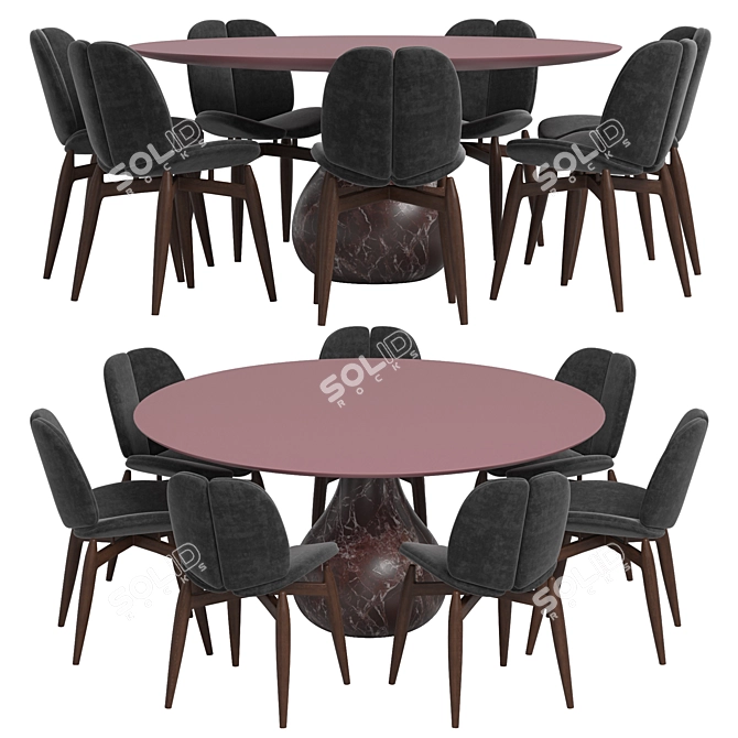 Modern Pulp Chair & Aqua Table 3D model image 3