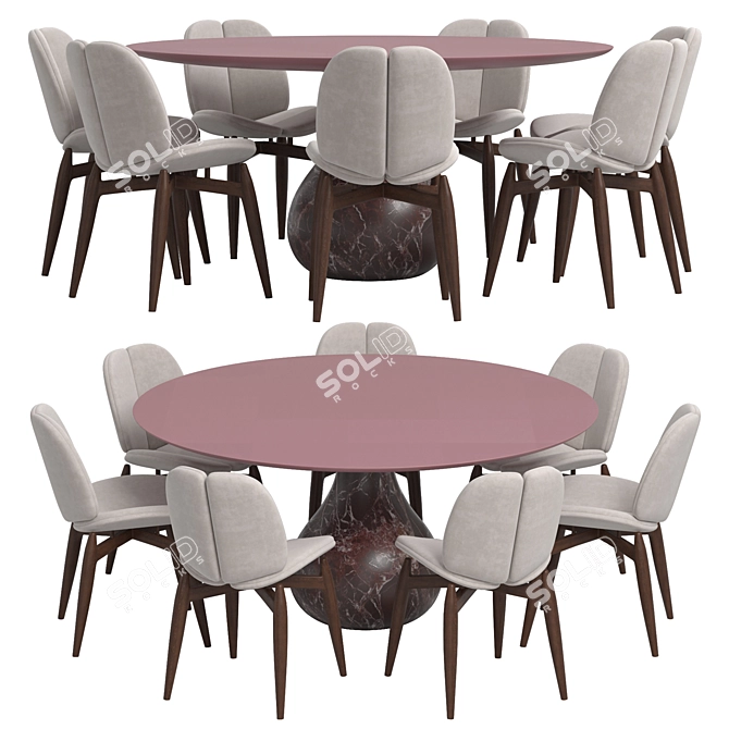 Modern Pulp Chair & Aqua Table 3D model image 4