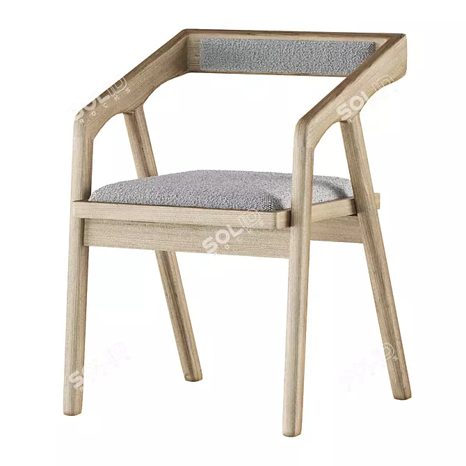  Scandinavian Style Dining Chair 3D model image 3