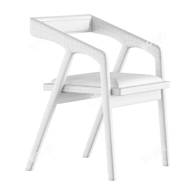  Scandinavian Style Dining Chair 3D model image 5