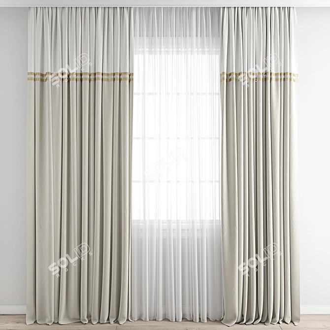 Detailed Curtain Model Archive Texture 3D model image 2