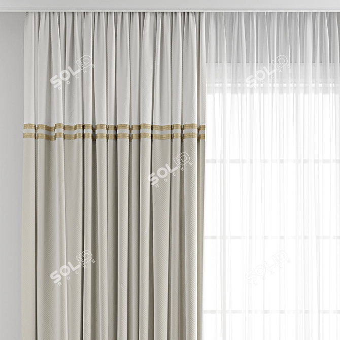 Detailed Curtain Model Archive Texture 3D model image 3