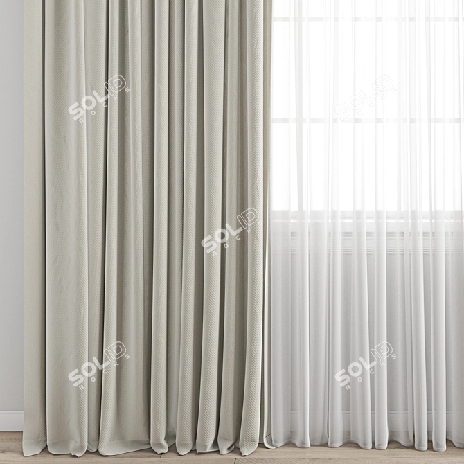 Detailed Curtain Model Archive Texture 3D model image 4