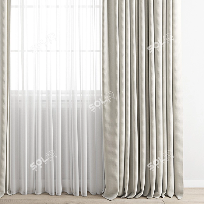 Detailed Curtain Model Archive Texture 3D model image 5