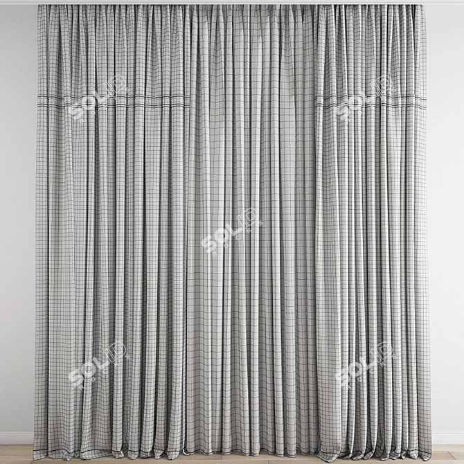 Detailed Curtain Model Archive Texture 3D model image 1