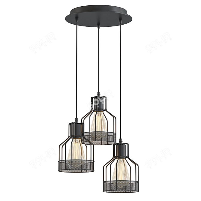 Modern Industrial Kitchen Chandelier 3D model image 1