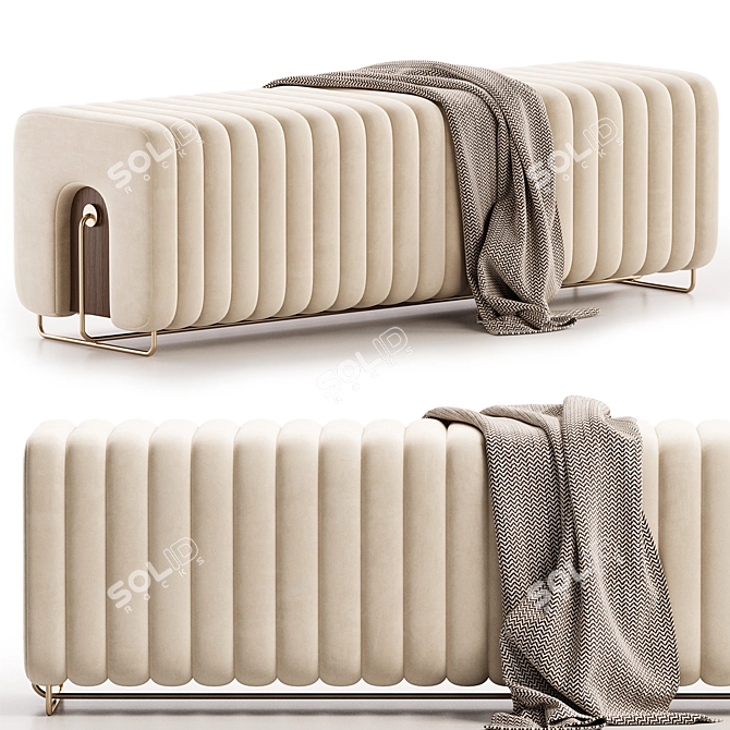 Modern Upholstered Bench Rivers 3D model image 1