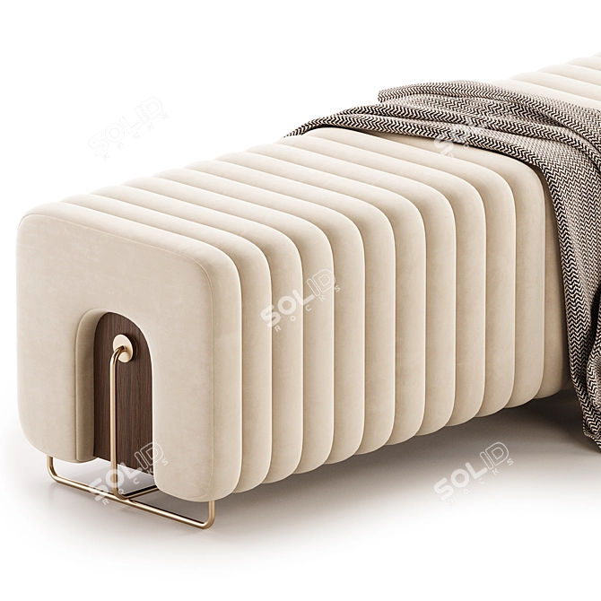 Modern Upholstered Bench Rivers 3D model image 2