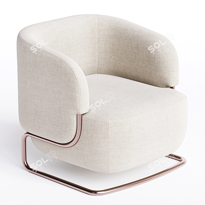 Italian Design Armchair Marabu 3D model image 2