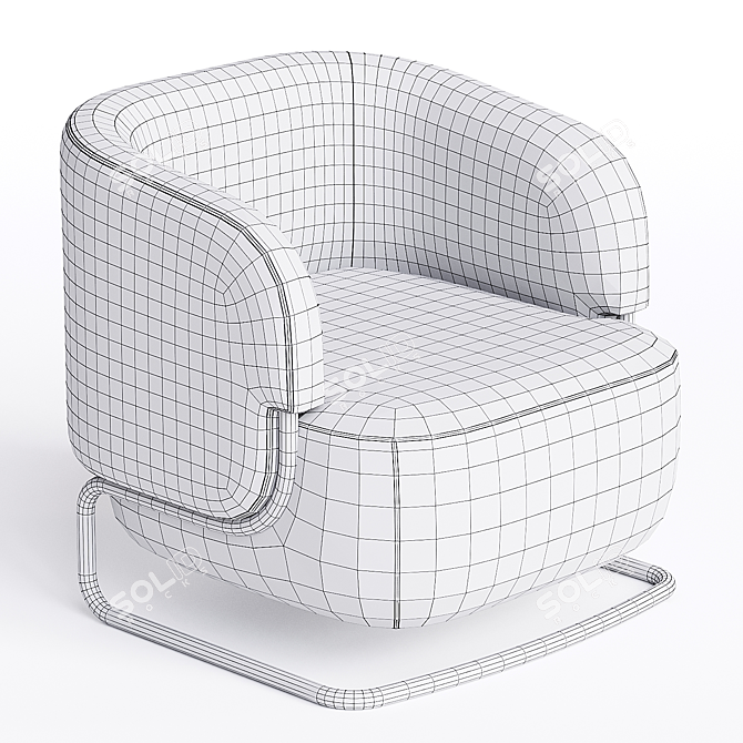 Italian Design Armchair Marabu 3D model image 3