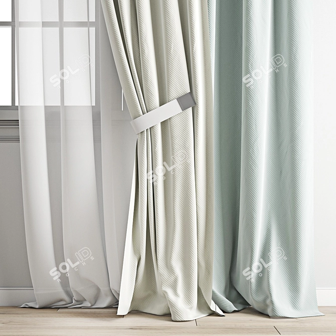 Polygonal Curtain Model 3D Asset 3D model image 2