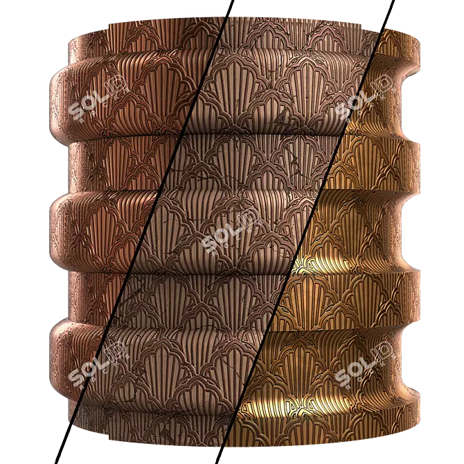 Ornate Metal Pattern 3D Material 3D model image 1