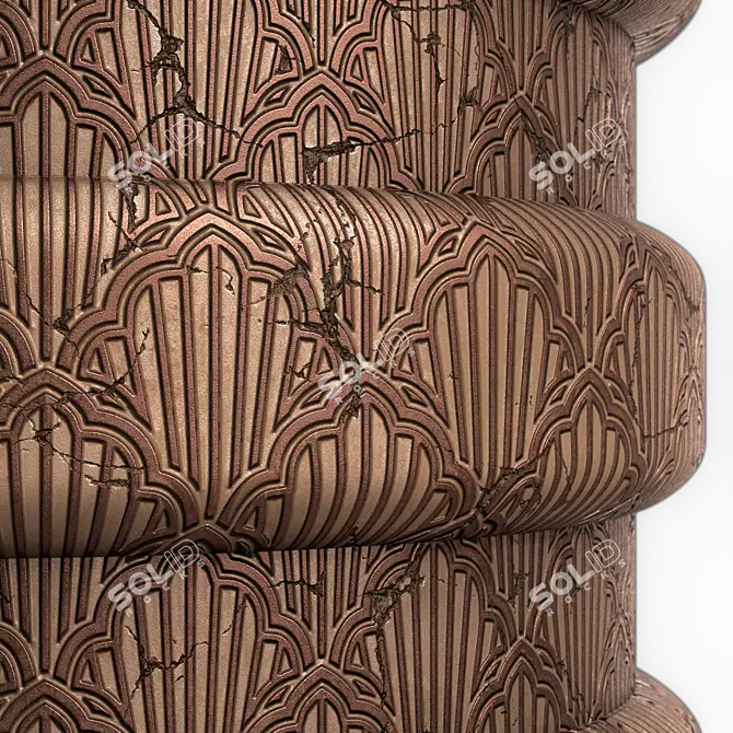 Ornate Metal Pattern 3D Material 3D model image 8