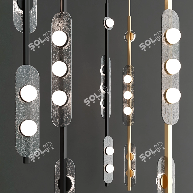 Contemporary Modulo Vertical Pendant Light 3D model image 2