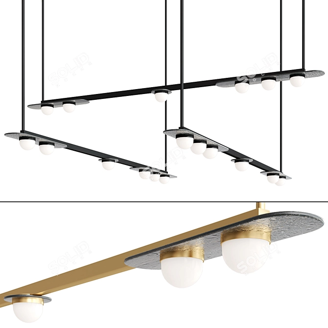 Sleek Horizontal Pendant Light 3D model image 1