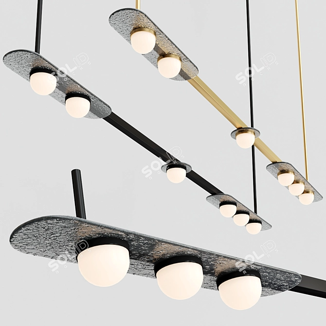 Sleek Horizontal Pendant Light 3D model image 2