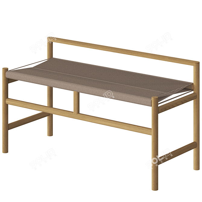 Vintage Wooden Bench Render Vray 3D model image 2