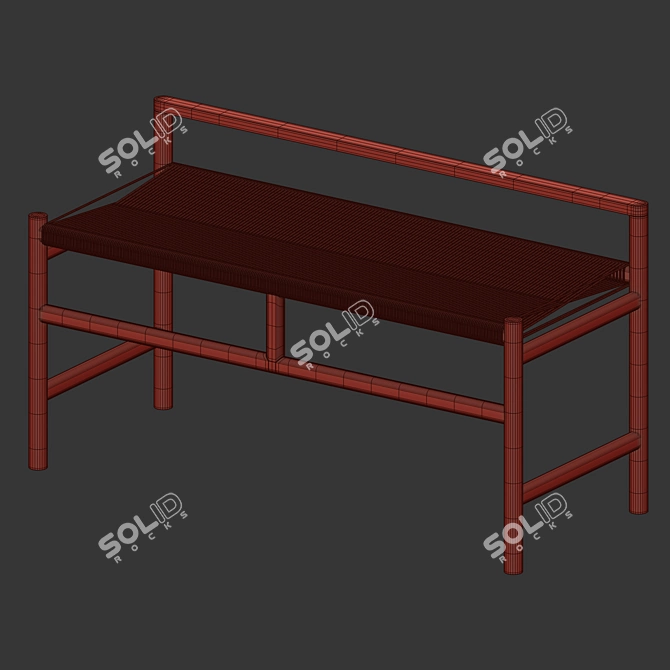 Vintage Wooden Bench Render Vray 3D model image 3