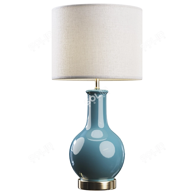 Zen Blue Table Lamp - Modern Zen 3D model image 1