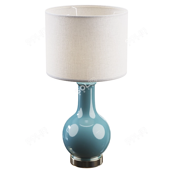 Zen Blue Table Lamp - Modern Zen 3D model image 2