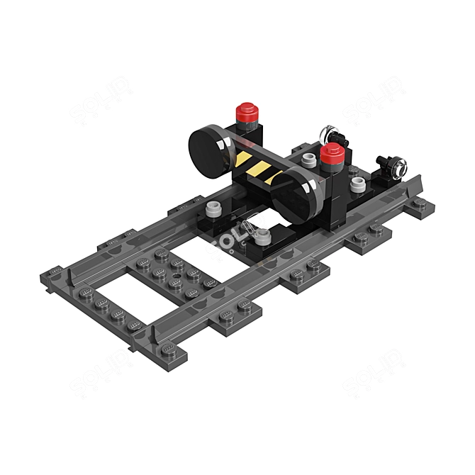 Brick Train Construction Set 3D 3D model image 2