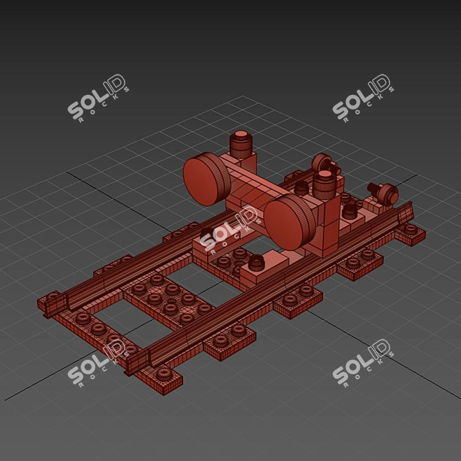 Brick Train Construction Set 3D 3D model image 4