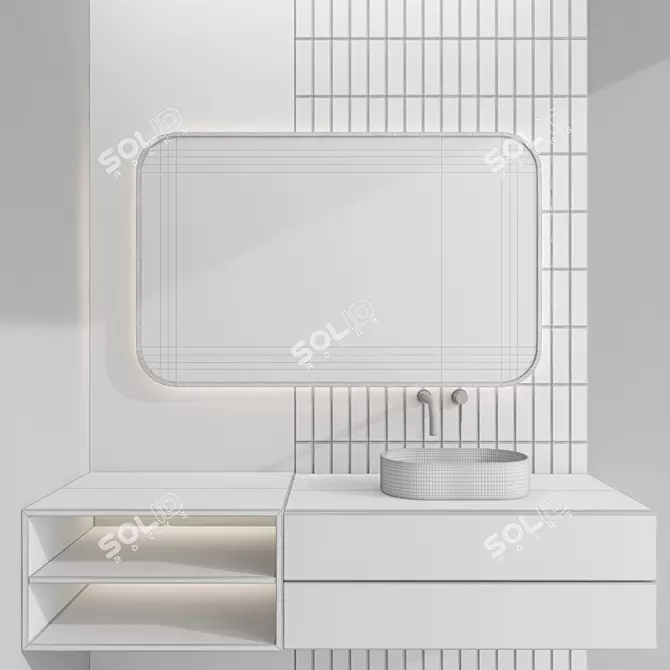 Modern Bathroom Furniture Set 92 3D model image 5