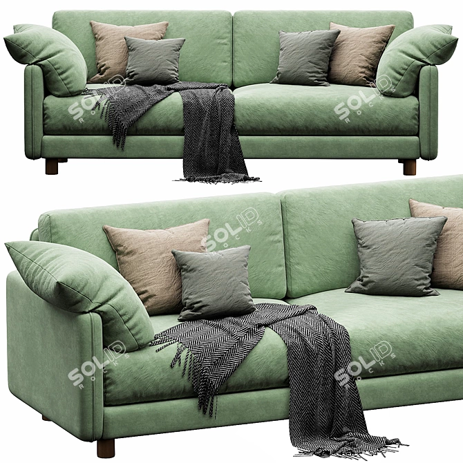 Modern 3D Sofa Model 3D model image 2