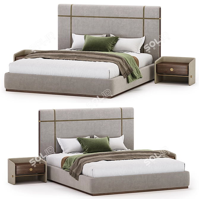 Modern Minimalist Gaye Bed Collection 3D model image 1