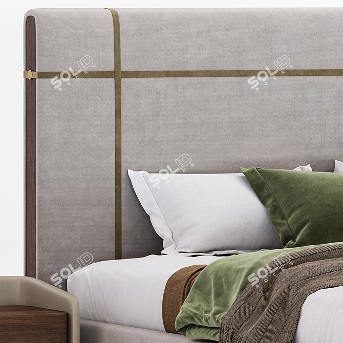 Modern Minimalist Gaye Bed Collection 3D model image 4